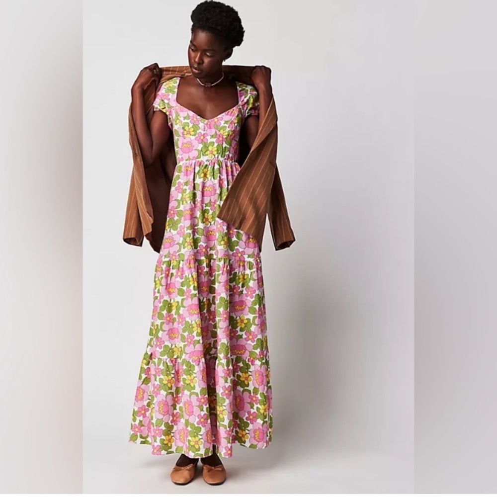 Show Me Your MuMu Cathy Pink Floral Maxi Dress
